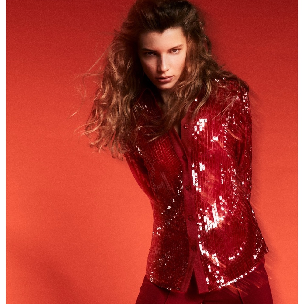 SEQUON SHIRT DARK RED